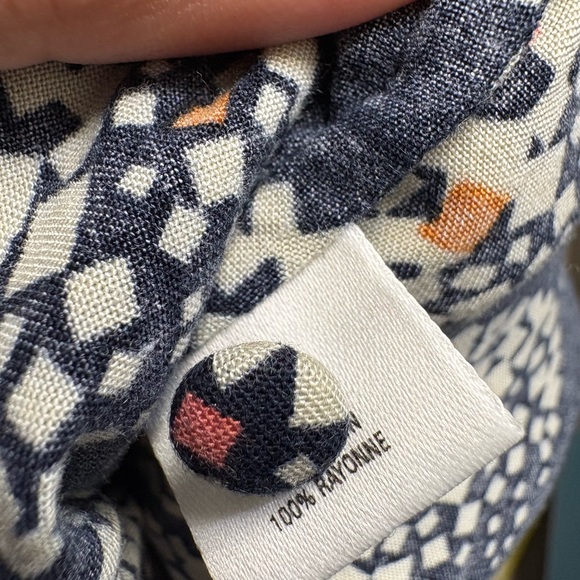 Maeve Navy and Cream Patterned Blouse - Picture 5 of 7